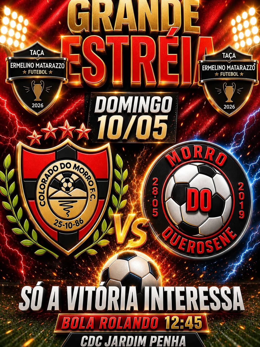Flyer da Grande Estreia do Colorado do Morro na Taça Ermelino Matarazzo 2026